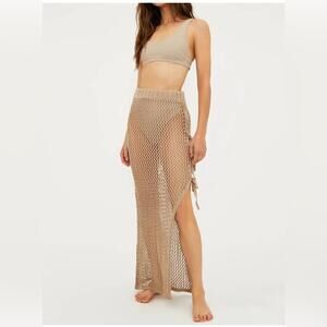 Beach Riot Women's Tan Deborah Skirt Bikini Cover Up Medium